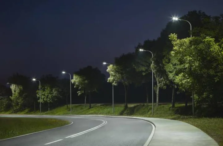 lantaarnpaal led parkeerplaats.