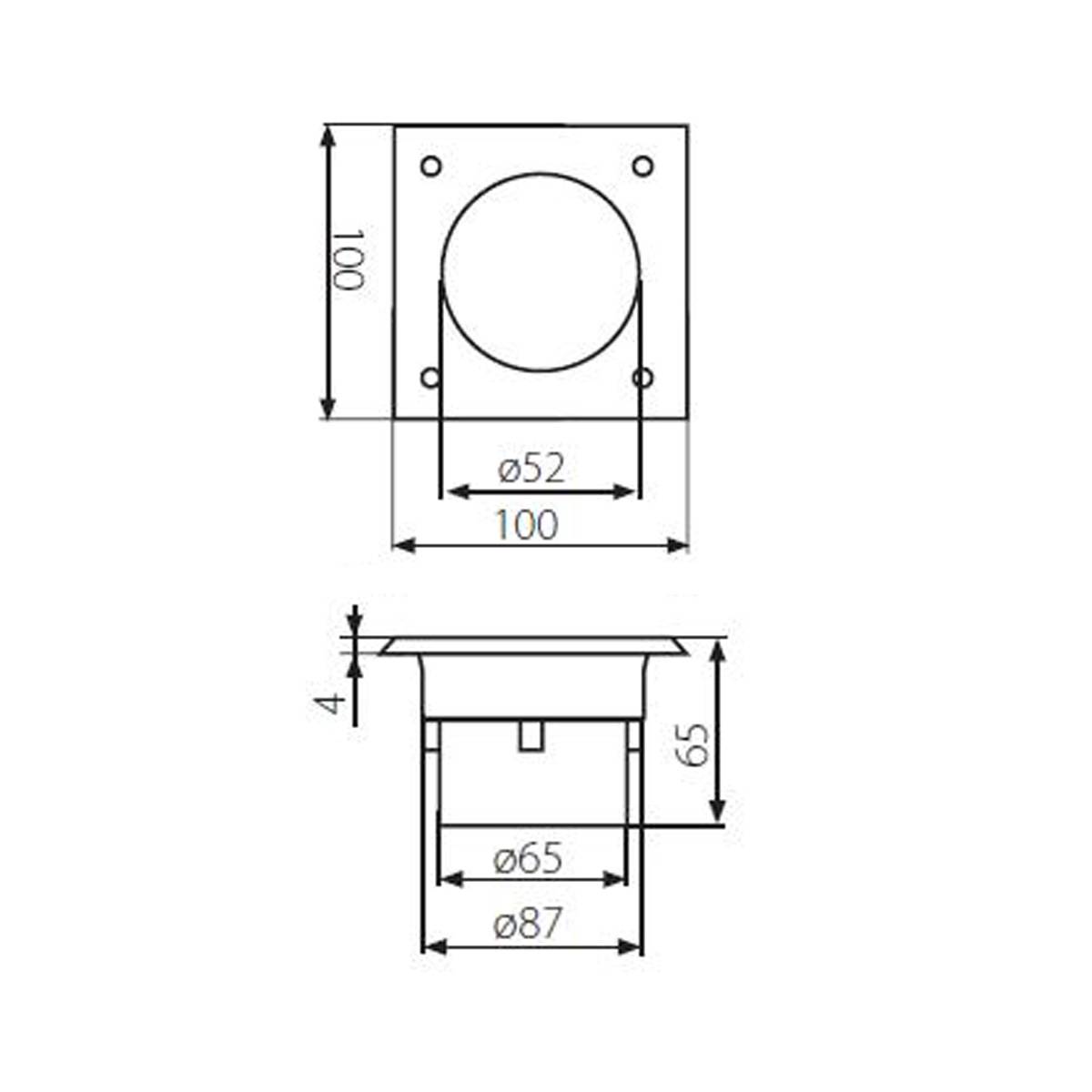 Grondspot rvs led vierkant