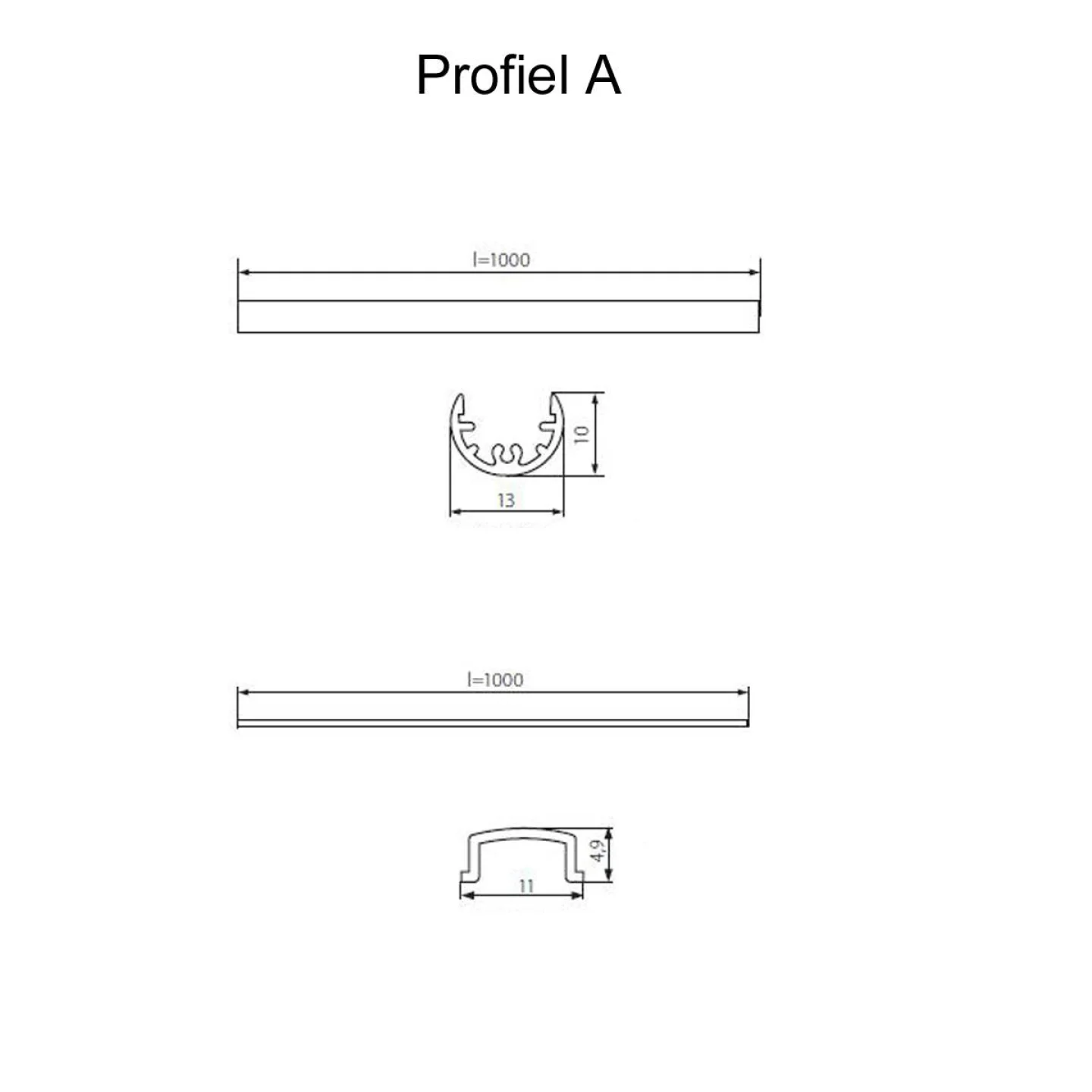 profiel A led strip keukenkast.