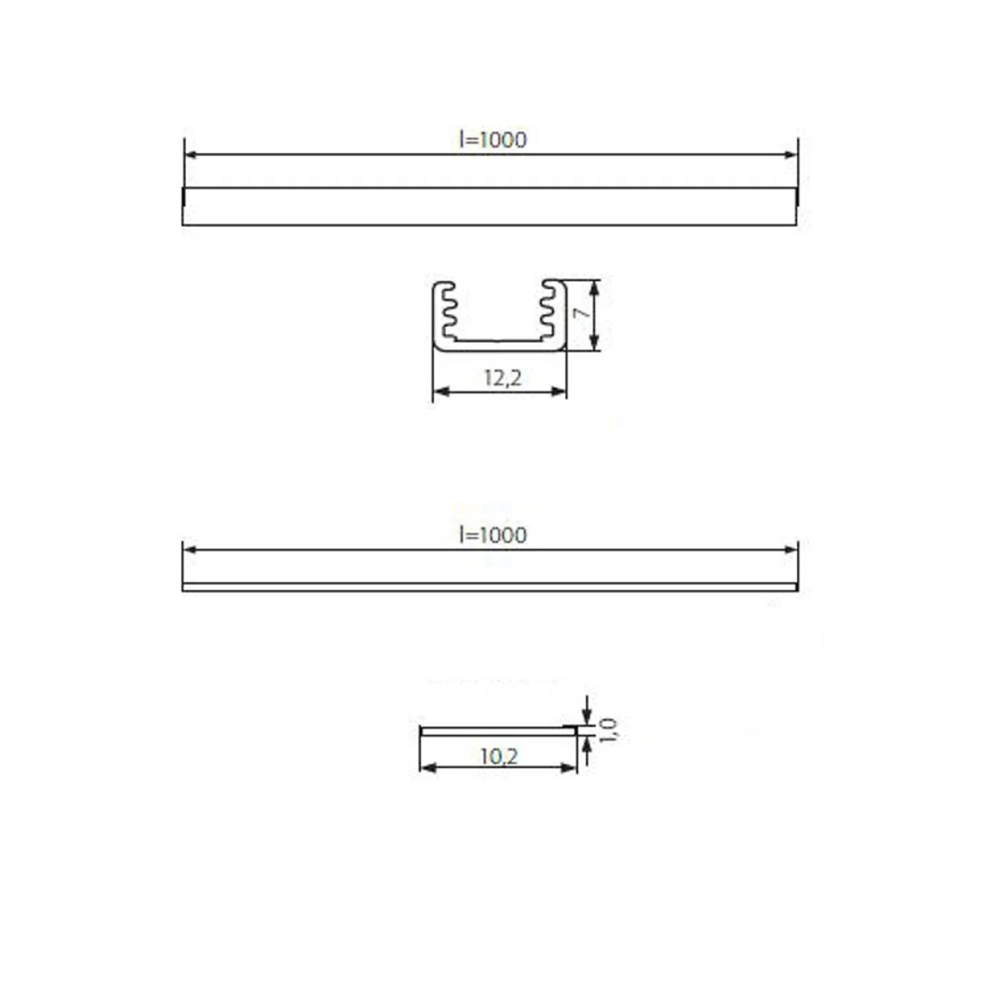 led strip profiel B aluminium.