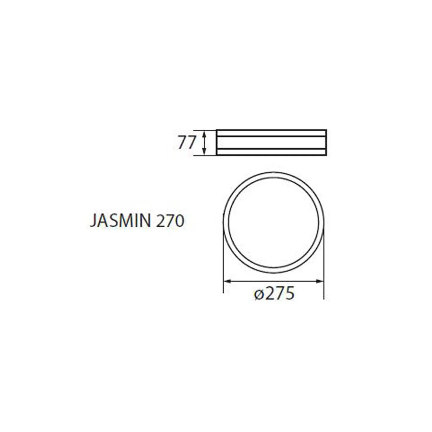 Jasmin plafondlamp maat.