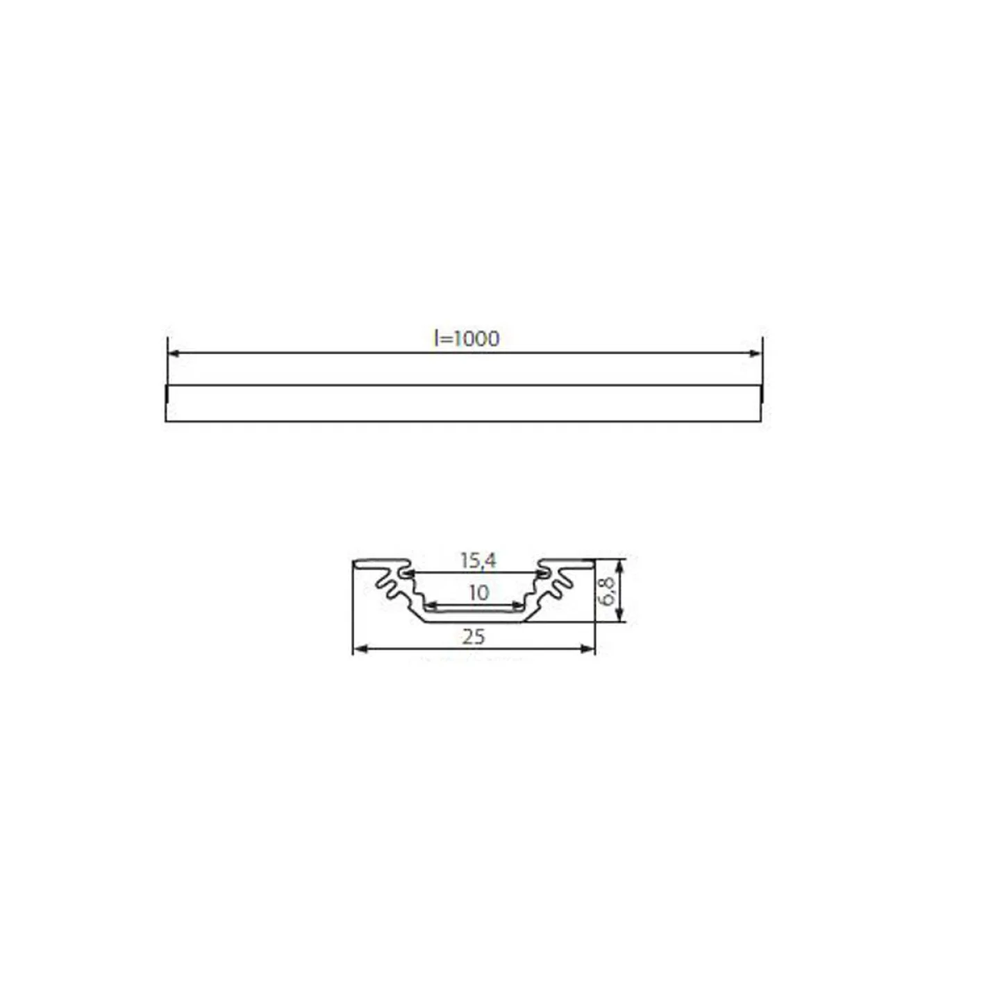 led strip profiel E inbouw.
