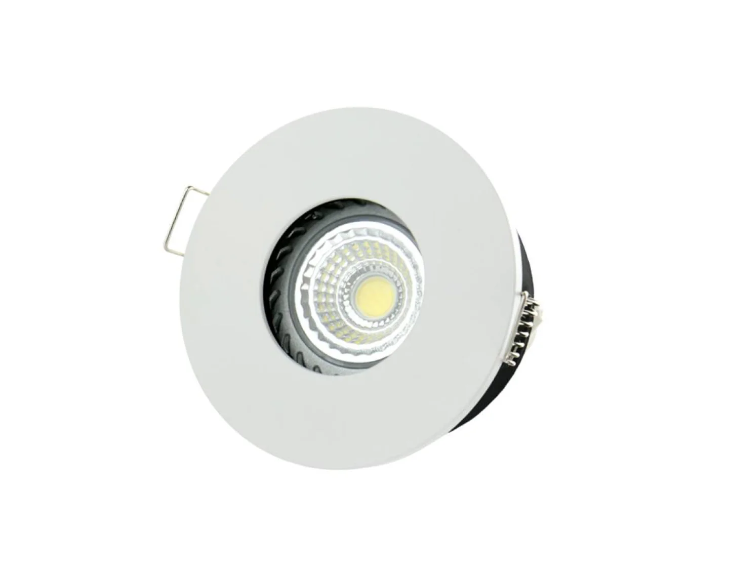 led inbouwspot buiten rond rvs.