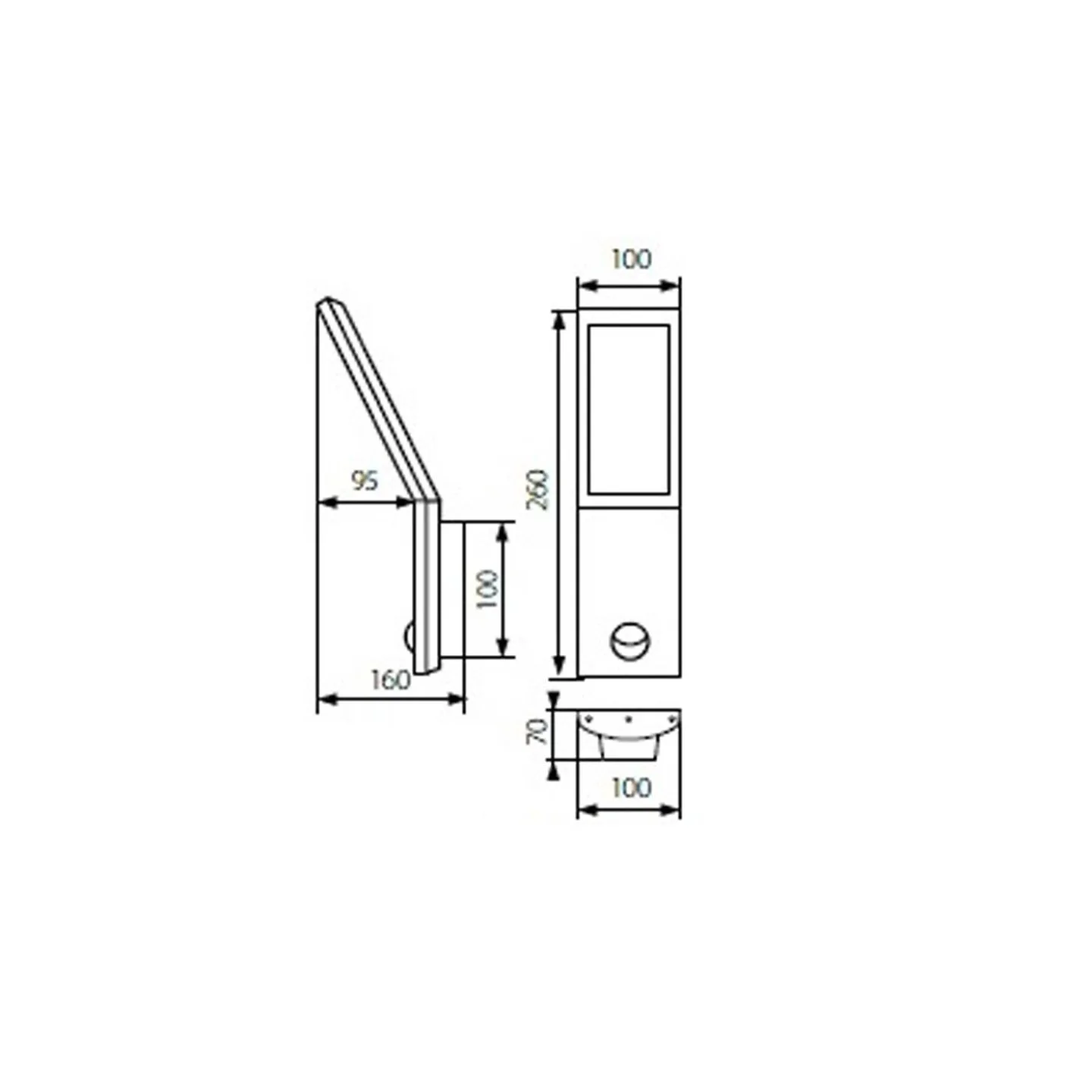 led buitenlamp zwart sevia maat.