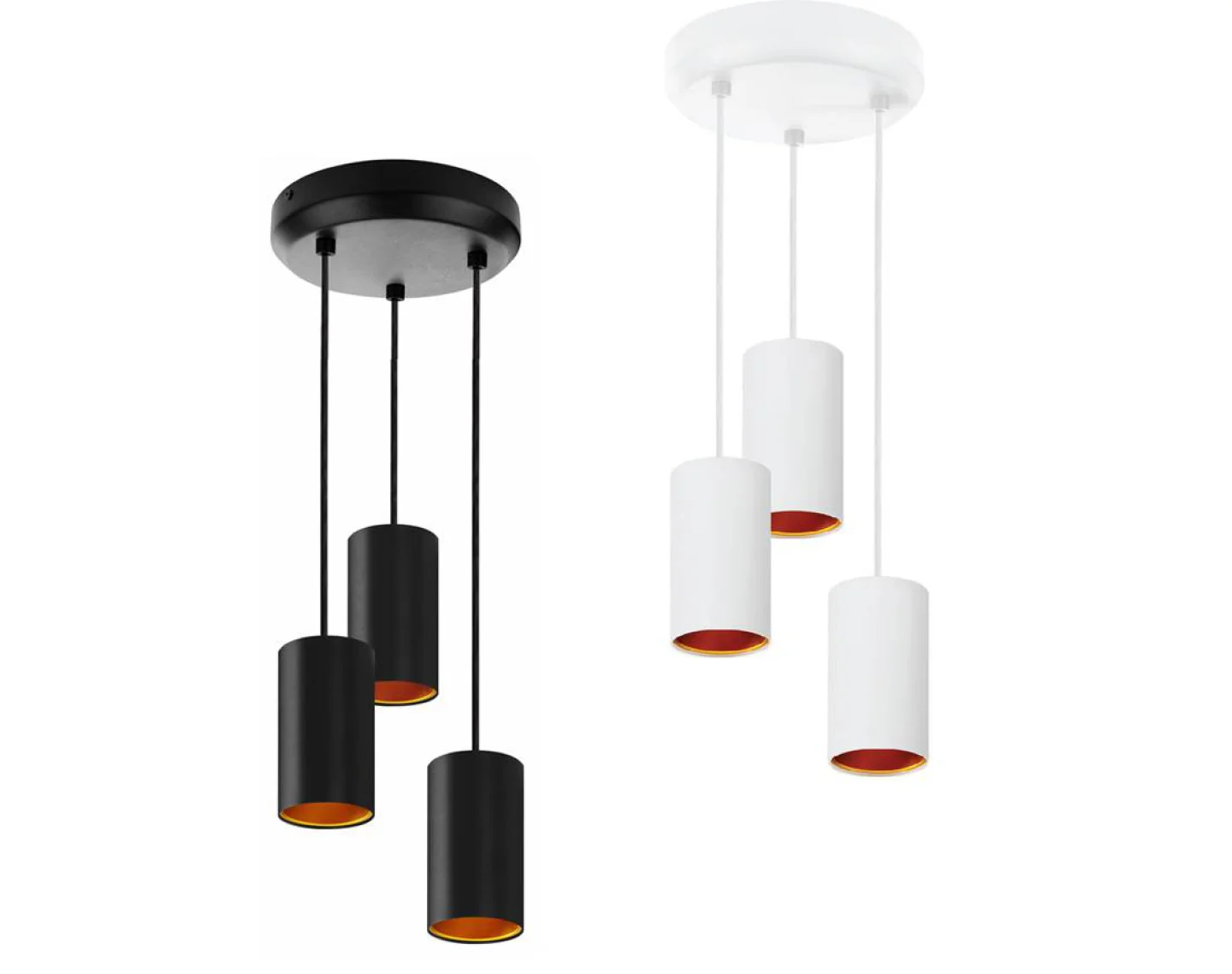 Chloe hanglamp drievoudig zwart goud bro.
