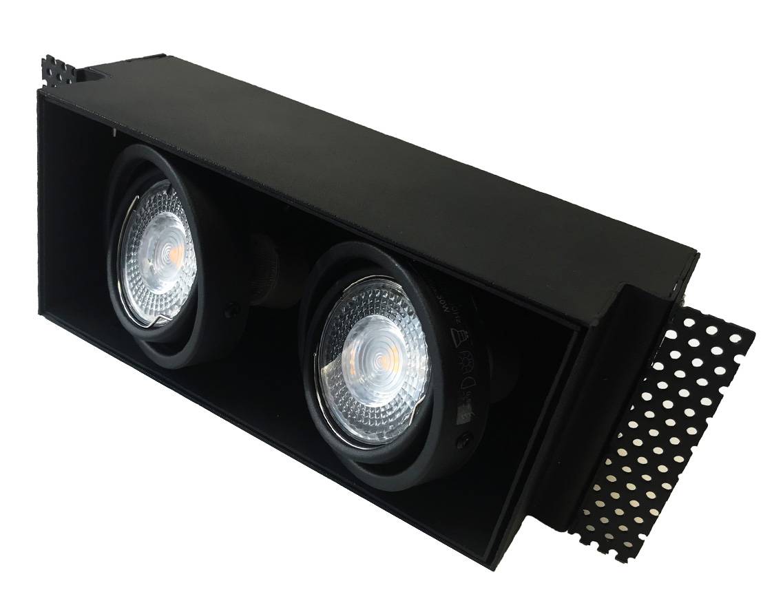 Trimless kardanspot zwart led GU10