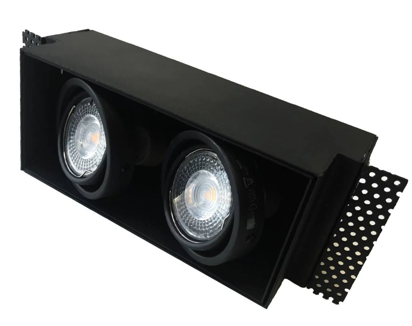 Trimless kardanspot zwart led GU10.