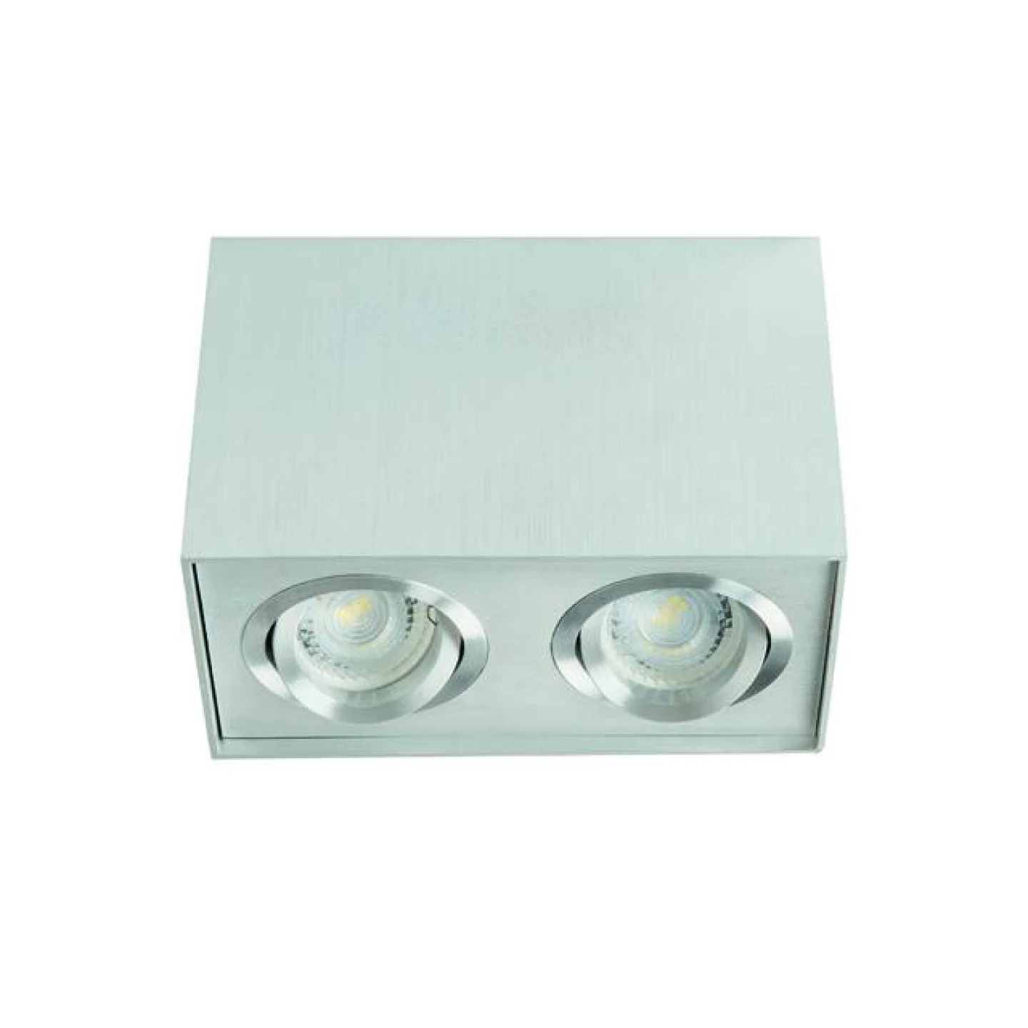 opbouwspot vierkant dubbel led rvs.