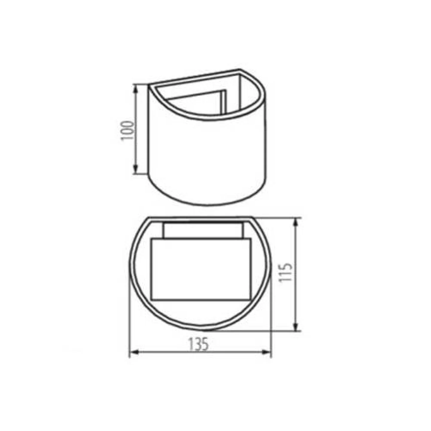 reka led rond maat wandlamp zwart.