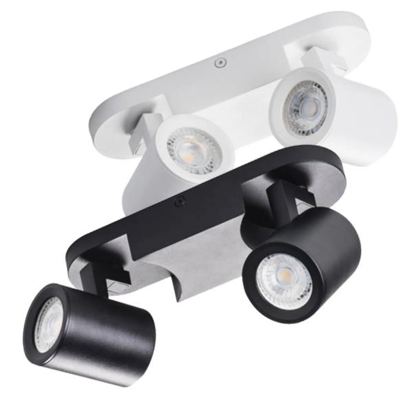 Dubbele wandspot led zwart wit.