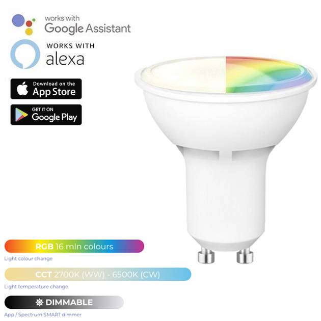 led lamp gu10 wifi app rgb dimbaar alexa