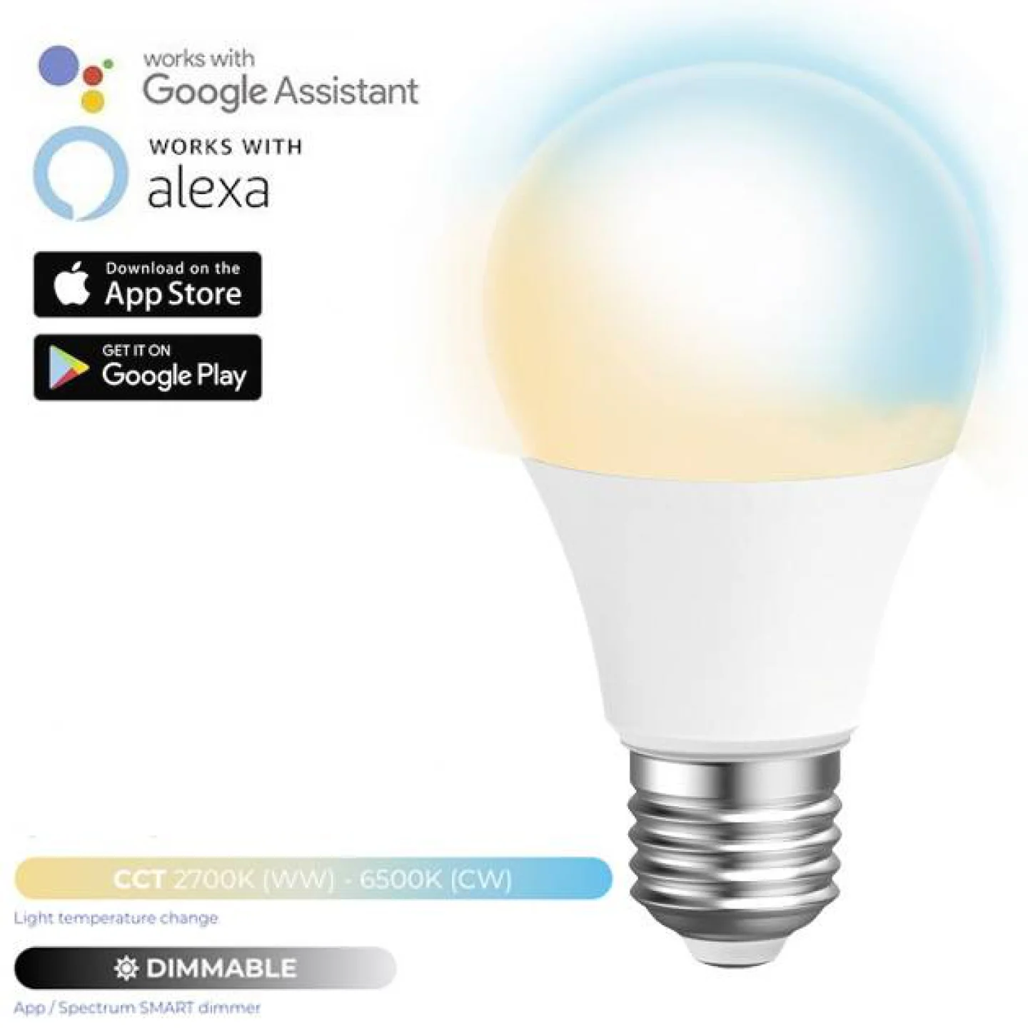 led lamp e27 wifi app dimbaar.