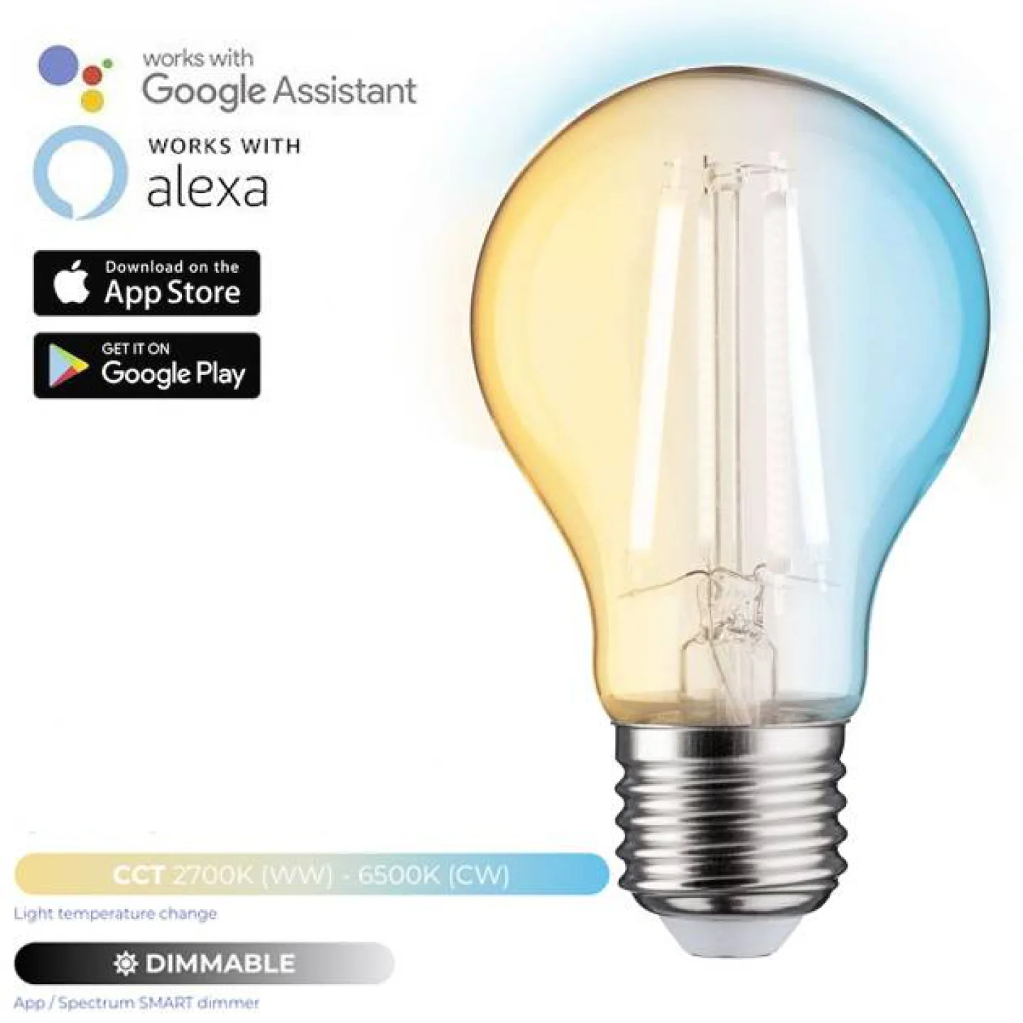 led lamp e27 wifi app filament dimbaar.