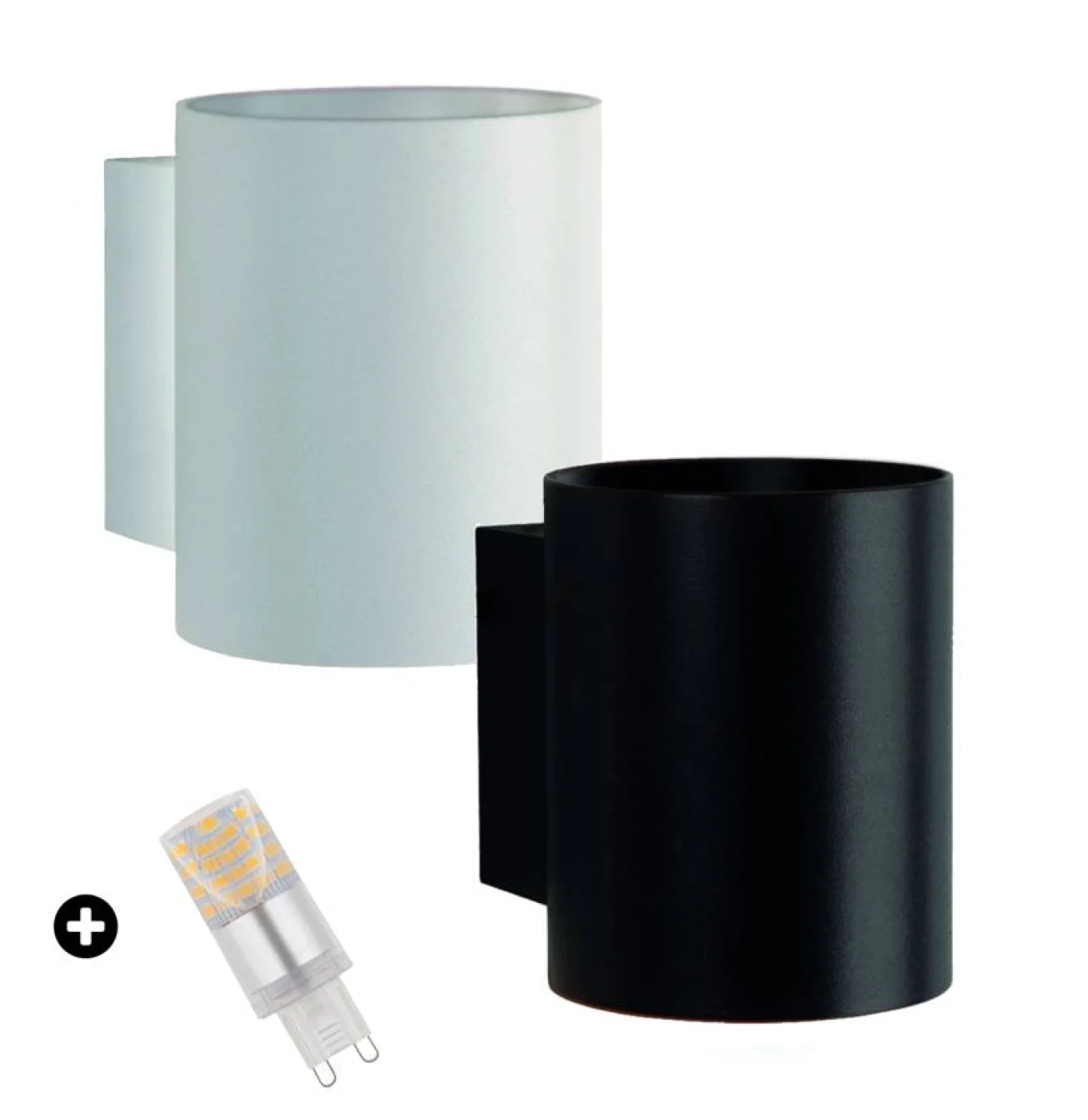 Squalla wandlampje nachtlamp led zwart.