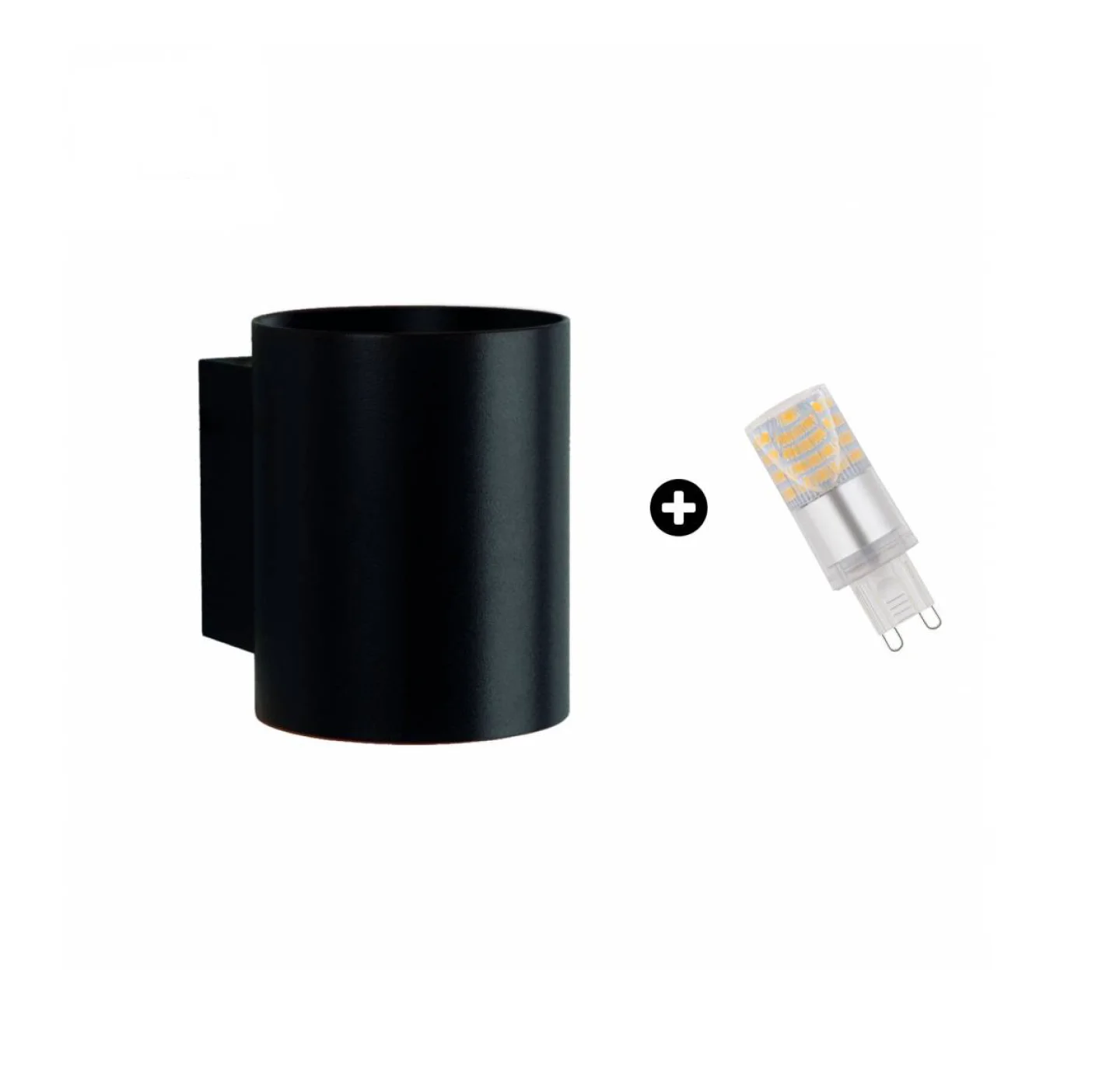 wandlamp led zwart rond.