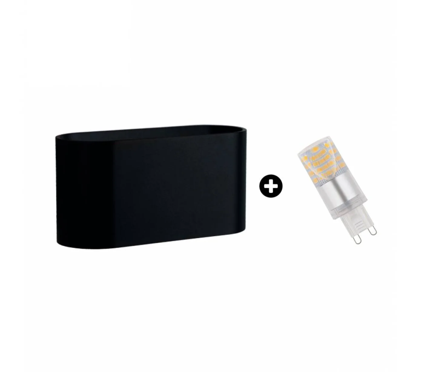 Squalla wanlamp led zwart.