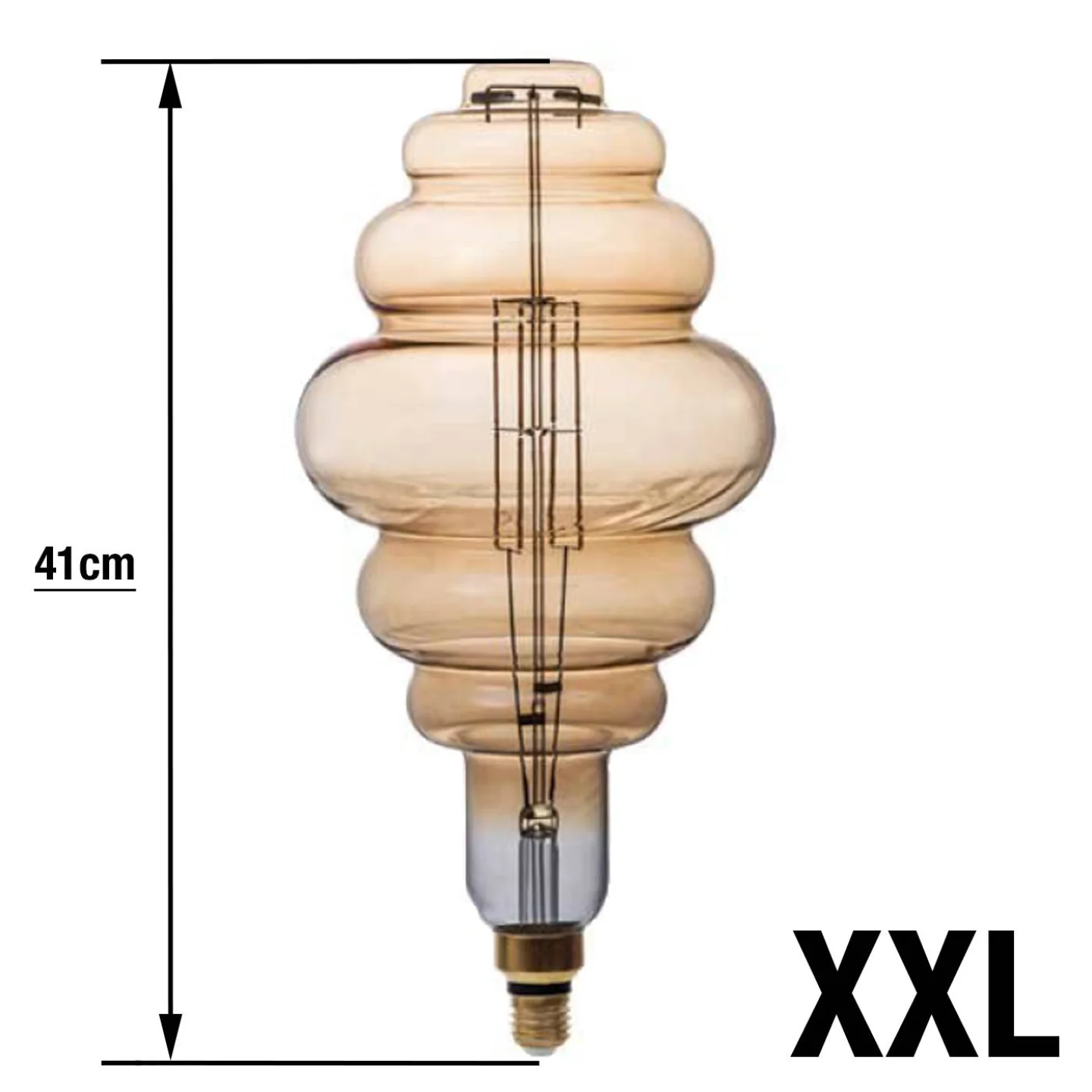 Led lamp groot Cone dimbaar goud glas.