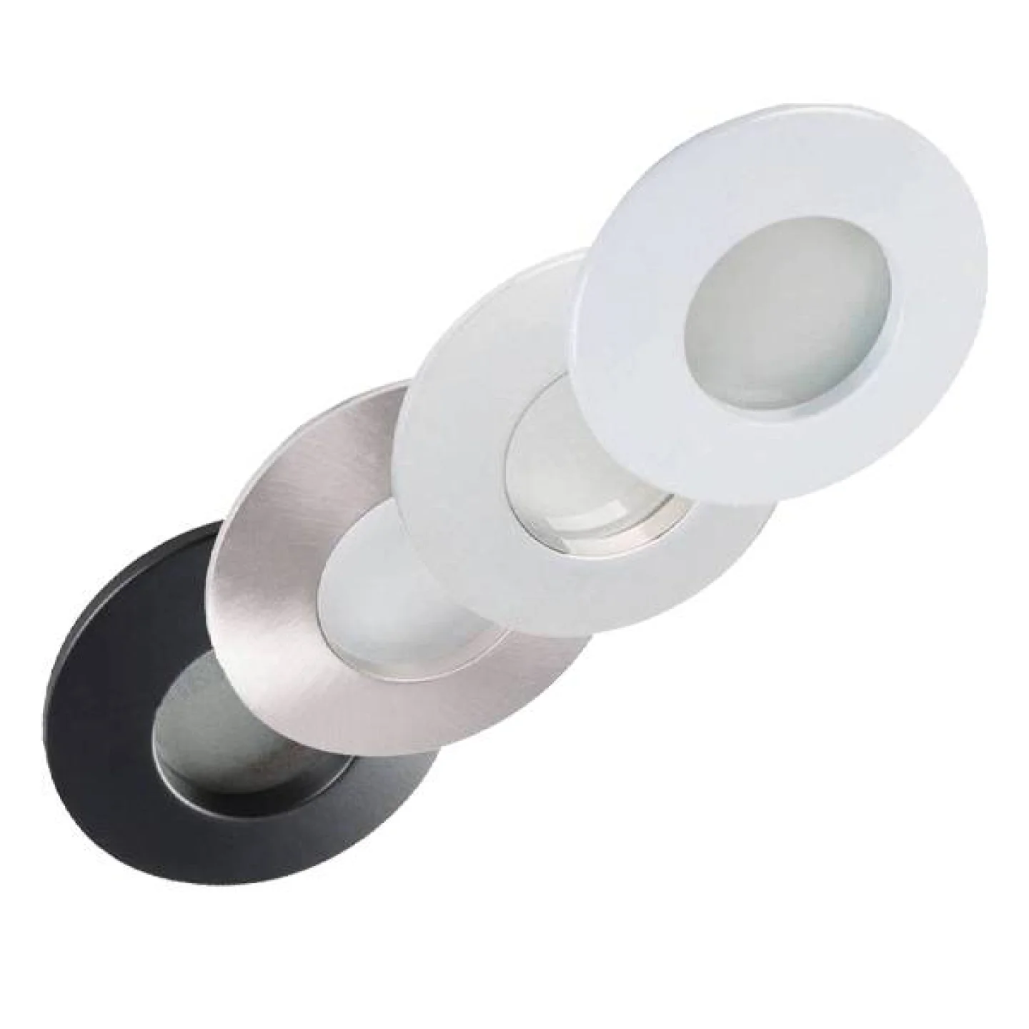inbouwpspot ip44 waterdcht led zwart ron.