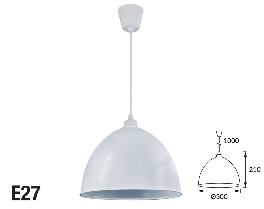 hanglamp halve bol e27 led wit