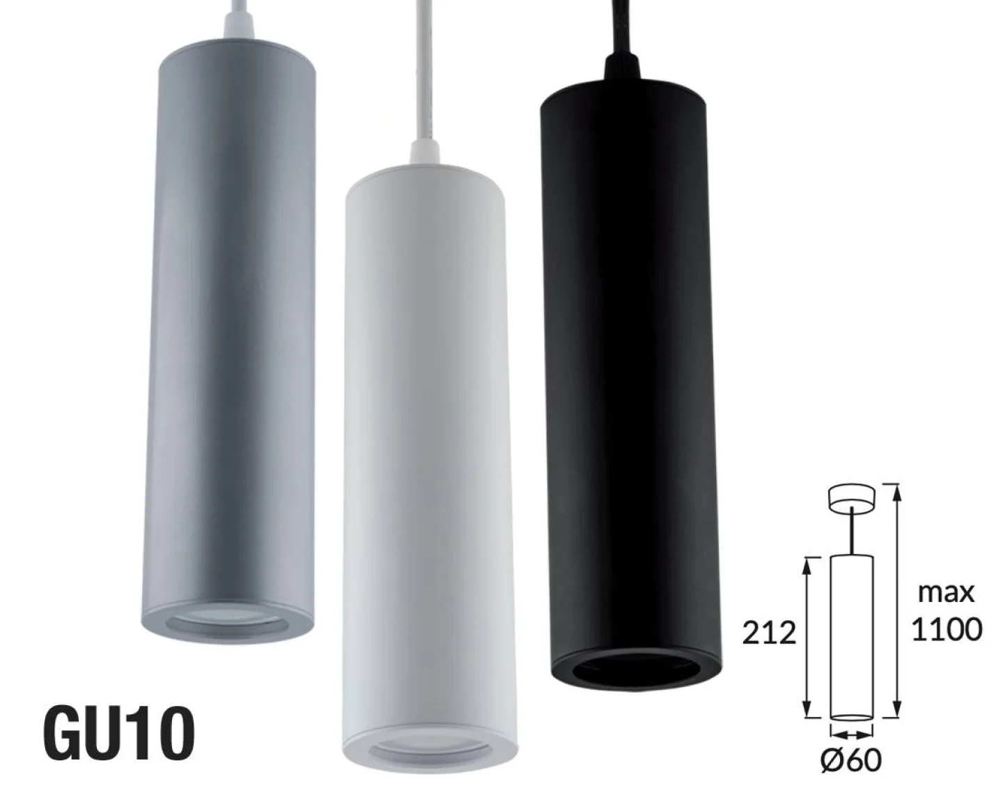 hanglamp pendel zwart led gu10 koker.