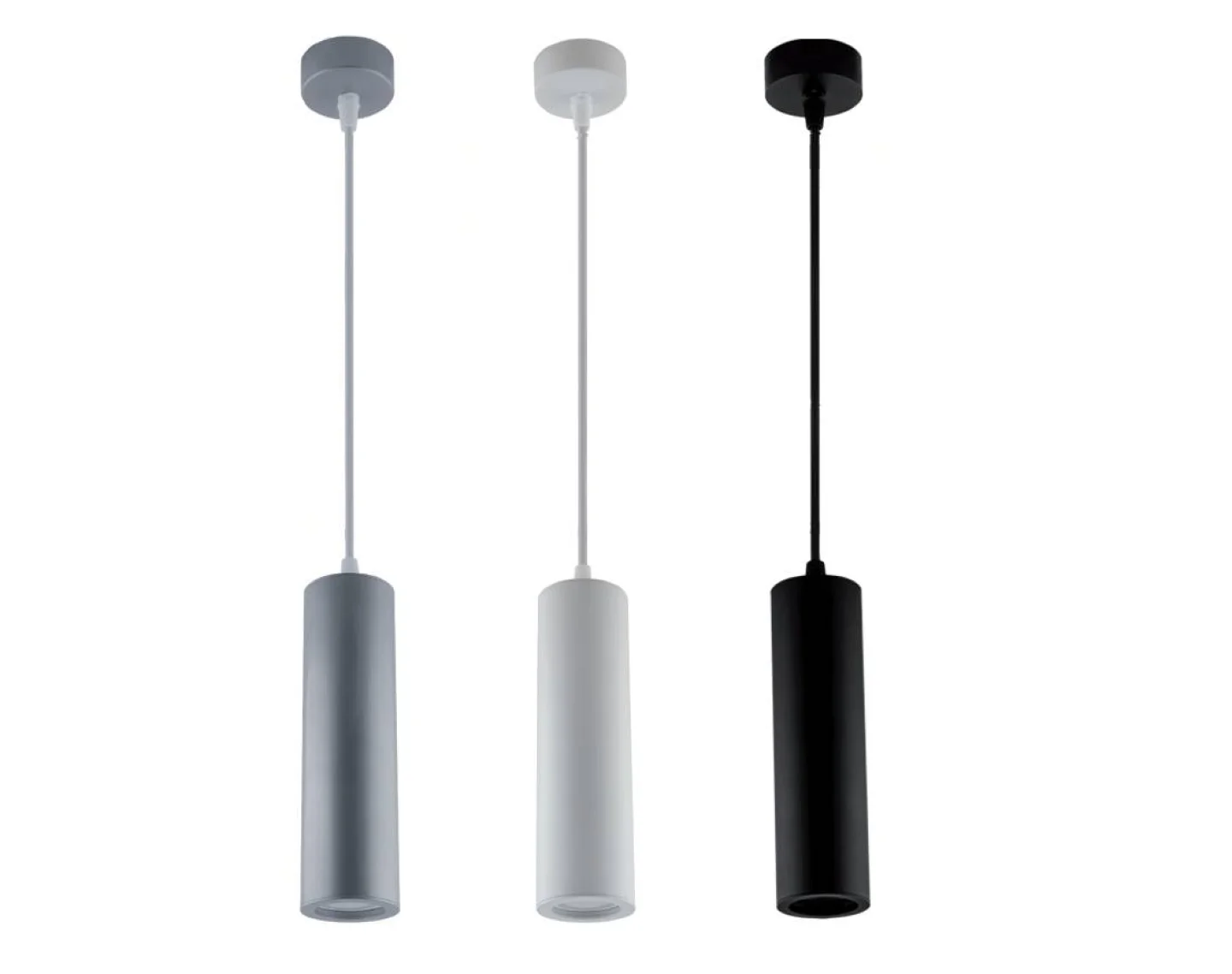 gu10 koker lamp hanglamp led zwart.