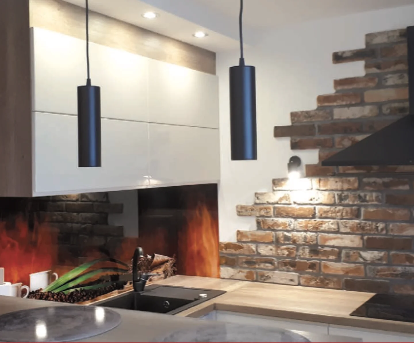 kokerlamp keuken led zwart.