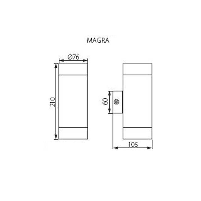 magra-II buiten wandlamp GU10