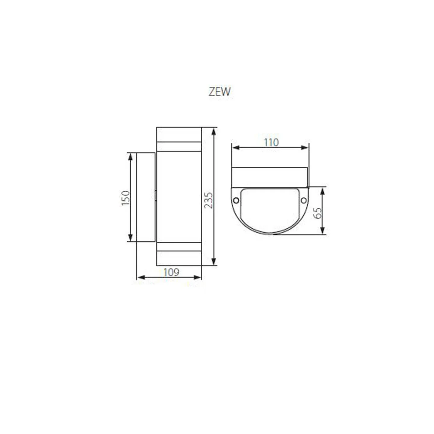 Zew Rond buitenlamp led zwart grijs.