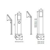 sevia led zwart tuinlamp staand