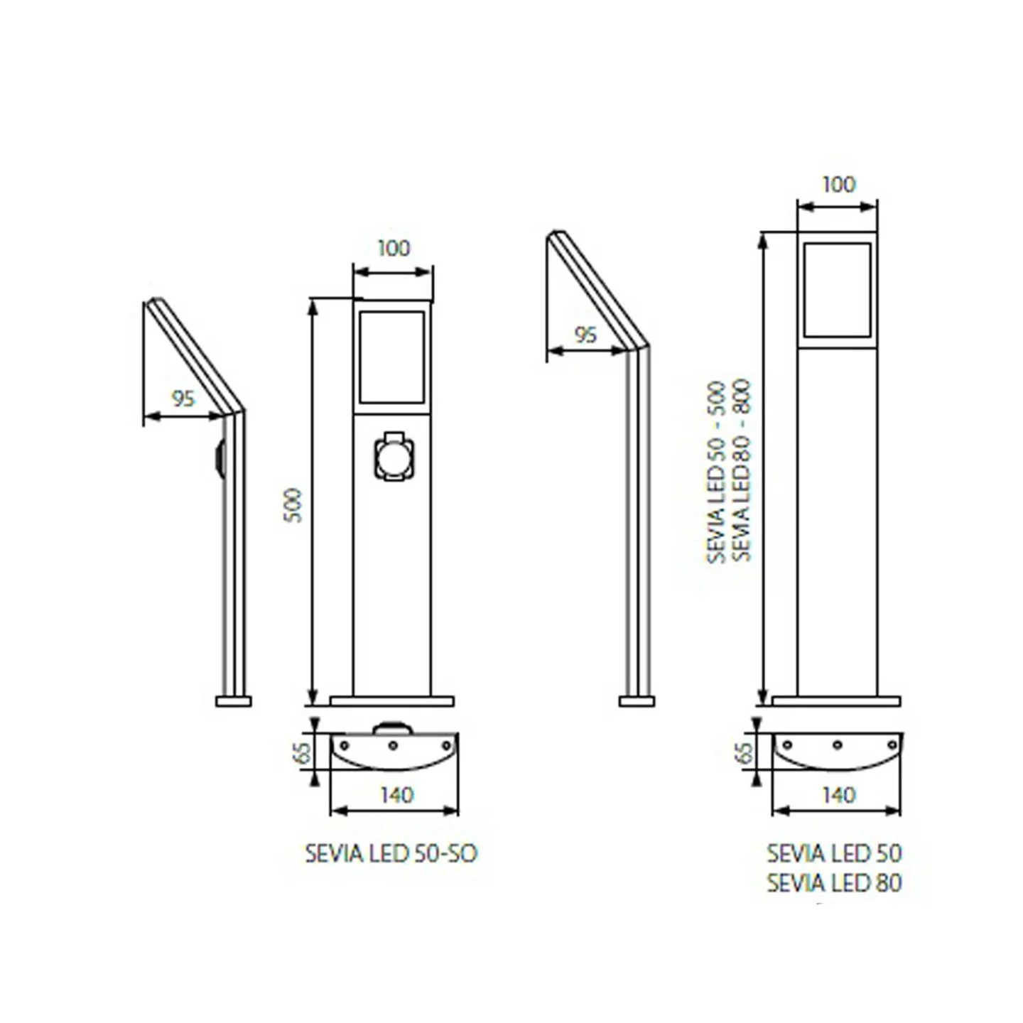 sevia led zwart tuinlamp staand.