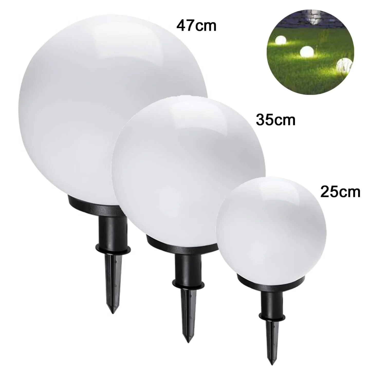 idava bol lichtgevend led wit tuin buite.