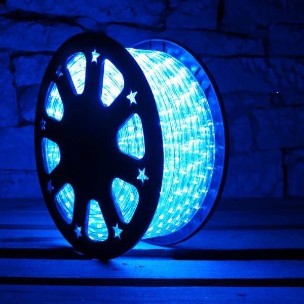 blauwe led lichtslang buiten