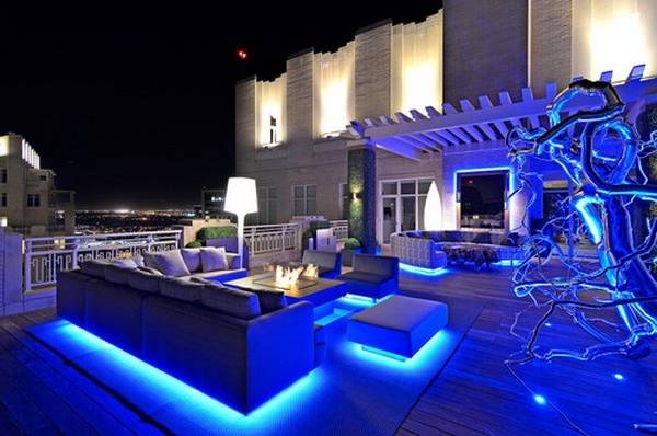led slang blauw licht buitenverlichting